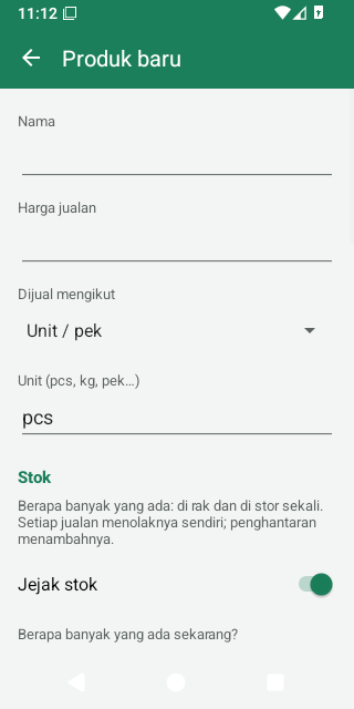 Borang Produk baru